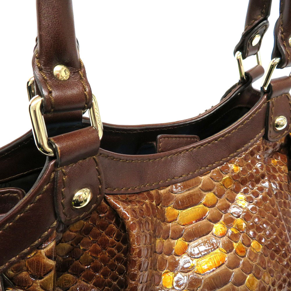 Gucci Python Handbag Brown - Picture 7 of 9